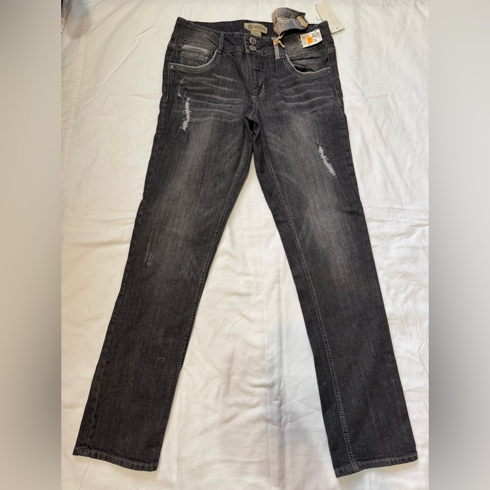 Declaration of Jean Dependence” Patriot Straight Leg Jeans Size 8 Dark Wash